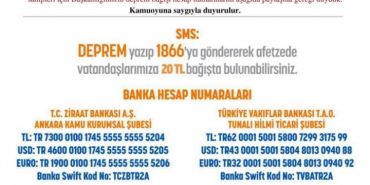 DEPREM BÖLGELERİNE YARDIM YAPMAK İSTEYEN VATANDAŞLARIMIZA DUYURU